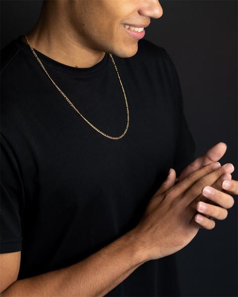 3 mm Figaro-Halskette aus Edelstahl mit vergoldeter Oberfläche - Primo Gold